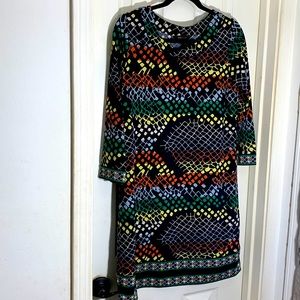 BCBG MAXAZRIA Colorful Pattern Dress. Soft and stretchy fabric.